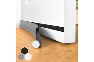 HIZH Uszczelka do drzwi, samoprzylepna, stoper przeciągów, 94 cm pod blokadą drzwi, izolowana, ochrona przed warunkami atmosferycznymi, dźwiękoszczelna, uszczelka drzwi na dole (szara)