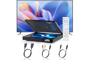 MAITE Slim Reproductor DVD Compacto para TV, 1080P HDMI DVD CD Player para Todas Las regiones Libres, Memoria Playbakc, HDMI/AV de Salida, USB 2.0, Soporte PAL/NTSC