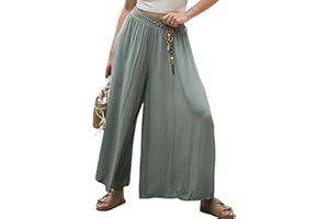 OCH BELLA Spodnie damskie długie z wysokim stanem - wykonane z wyjątkowo miękkiego, przewiewnego materiału spodnie damskie - spodnie casualowe damskie z wysokim stanem idealne na nadchodzący sezon letni (khaki, M)