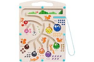 Doafoce Jeux Labyrinthe Magnetique Enfant, Apprendre Les Couleurs Jeu de Comptage et Tri Jouet Bois, Jouets Montessori 3-6 Ans, pour Le Développement la Motricitépour garçons Filles Educatif