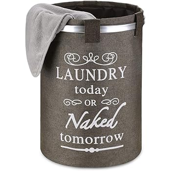 Ecooe Wäschekorb Faltbare 60 Liter Wäschesammler Groß Runder Wäschebox