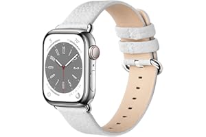 ‎FULLMOSA Fullmosa kompatibel mit Apple Watch Armband Ultra2/Ultra 49mm 45mm 44mm 40mm 41mm 42mm 38mm, Lederarmband Ersatzband für Damen Herren, Klassische Leder Armbänder für iWatch 9/8/7/6/SE/5/4/3/2/1