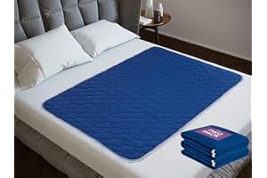 Lot de 2 alèses de lit pour incontinence – Très absorbant – Drap de lit lavable antidérapant en coton doux imperméable – Pour lit double – Absorbe 2 l Lynmark