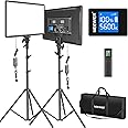 NEEWER LED Video Lighting Kit with 2.4G Wireless Remote Kit: 2-Pack Dimmable Bi-Color 18" Large LED Panel+ Light Stand, 45W 3200K-5600K CRI97+ Studio Light for Photography Video Shooting Live Stream