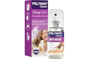FELIWAY Classic Spray - Feromonas calmantes para gatos (60ml). Reduce los marcajes con orina y el estrés durante los viajes en transportín. Recomendado por veterinarios.