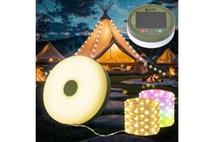 Yizhet Solar Camping Lighting String, 10M Led Spinning Garland