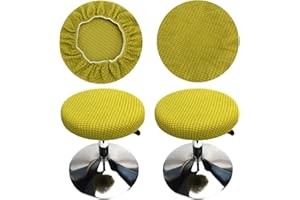 HuaLiSiJi Fodera Sgabello Rotondo Copri Sgabello Rotondo, 2 Pezzi Fodera Sgabello, Lavabile Facile da Pulire Morbido e Resistente, per Sgabello da Bar Sedia da 30-40cm (Verde)