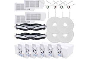 GEOVIIZON TIDGAD Lot de 20 Accessoires Compatible avec Ecovacs Deebot T20 Omni (2 Brosses Principales, 4 Brosses Latérales, 4 Filtres, 4 Serpillières, 6 Sacs à Poussière)