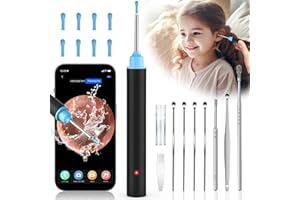 VIYSPNV Otoscopio 1920P HD WIFI Wireless Digitale Endoscopio Telecamera con 6 Luci LED per Orecchio Compatibile con iOS e Android per Bambini Adulti e Animali Domestici