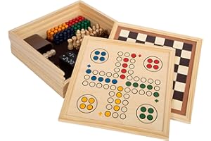Small Foot Colección de Juegos 7 clásicos, Madera, Juegos de Mesa para Toda la Familia, a Partir de 6 años, 12322