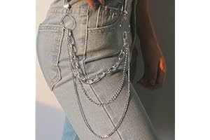 TseenYi Pants Chain Punk Layered Jeans Pant Chain Silver Pocket Trousers Chains Hip Hop Pants Chain Body Jewelry for Women and Men Gifts