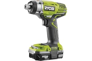 RYOBI 18 V ONE+ Akku-Schlagschrauber R18ID3-0 (Drehmoment 220Nm, Leerlaufdrehzahl 0-3200 min⁻¹, Schlagzahl 0-3400 min⁻¹, 3 Schaltstufen, 6,35 mm (¼“) Innensechskant-Aufnahme, ohne Akku & Ladegerät)