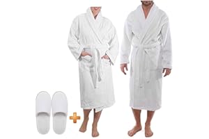 Westlane Linens 100% Egyptian Cotton Terry Toweling Bathrobe Hotel & Spa Quality Unisex Dressing Gown Bath Robes for Men & Women