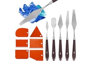 AUTUUCKEE Pasta strutturale, 11 pezzi, per artisti, studenti, casa, 6 raschietti, pittura a olio