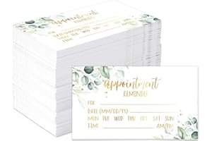 AnyDesign 200Pcs Greenery Appointment Reminder Cards Foliage Design Gold Foil Appointment Cards for Business Hair Salon Dental Office Nail Spa Massage Dog Grooming Restaurant Supplies