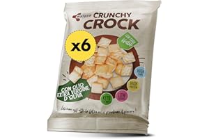 Crunchy Crock 6 Snack Proteici Salati E Croccanti Monoporzione Gusto Olio Evo EatPro Keto Snack, 30% Proteine, 28% Fibre, 10% Carboidrati, Low Carb, Keto Diet, Snack Chetogenici Salati