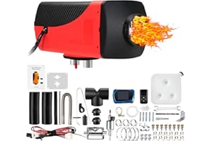 Redriver Riscaldamento da Parcheggio Diesel, Riscaldatore Diesel, 12V/24V Riscaldatore a Gasolio Diesel 2KW con LCD, Usato perCamper, Camion, Caravan, Macchine, Barche, Autobus(Rosso)