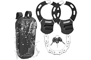 NIKYJM Antivol Trotinette Electrique Cadenas Trotinette Electrique Antivol Menotte Antivol Velo avec 3L Sac de Rangement Étanche Pour Les Vélos Trottinettes Portail Clôture