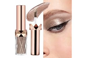 AONAT Liquid Glitter Eyeshadow, Metallic Shimmer Glitter Eyeshadow Eyeliner Pen, Highly Pigmented Shimmer Eyeshadow, Long Lasting Waterproof Quick-Drying Sparkling Eye Shadow Pen
