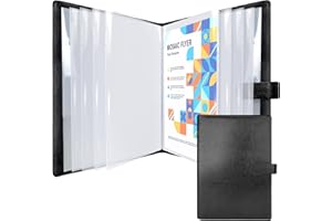 ‎NEWYES NEWYES Dokumentenmappe A4 mit 30 Klarsichthüllen – Wasserabweisende Präsentationsmappe aus Kunstleder, ideal für Büro, Geschäftsreisen & als Geschenk für Männer – Schwarz