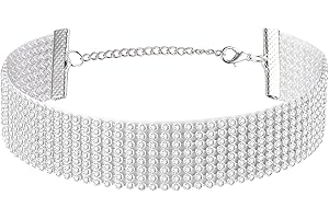 Yaomiao Collane con Girocollo in Strass Collane Girocollo in Argento con Diamanti per Donna Collana di Strass Collane da Donna Collana di Cristallo per Ragazze Gioielli per la Festa di Matrimonio