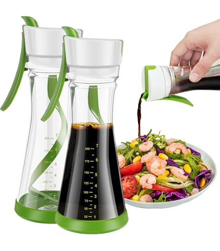 Shaker à Vinaigrette HelloCreate 310 Ml - Bouteille Mélangeuse Avec Mesures, Recettes - Facile à Verser