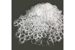 OOTDAY 1000 Pezzi Elastici Capelli, Elasticini Piccolini Capelli per Bambini Capelli, Elastici a Treccia Morbida, Acconciatura da Sposa e di Più, Trecce Capelli(Colore Trasparente)