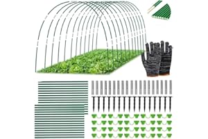 TUIBEIDAMAI Pflanztunnel Bögen,30 PCS Tunnelbögen Hochbeet,Abnehmbar Folientunnel für Hochbeet,Gewächshaus Bogen 6mm mit Kunststoff umwickelt,Gewächshaus Reifen,Gartentunnel Bögen,Gewächshaus Tunnel