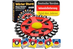 BLOOOK Wörter Sturm Spiel,Familienspiele,Wörterspiel,Buchstaben Spiel,Gesellschaftsspiele Spiele für Erwachsene Kinder,Ähnlich wie Quickstop Spiel,Crack List,Hitster Spiel,Stadt Land Fluss