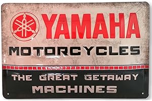 Mehr Relief-Schilder hier... Motorrad Retro Blechschild passend für Yamaha Liebhaber, geprägtes Deko Blechschild, 30 x 20 cm, bunt