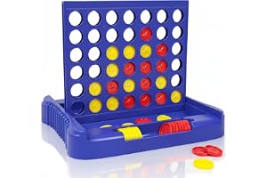 Pup Go 4 in a Row klassiskt brädspel för barn 3+ år, pedagogisk familjelek | Present till pojkar och flickor, strategispel för två spelare, hopfällbart och lätt att ta med sig, med 6 reservpjäser(blått)