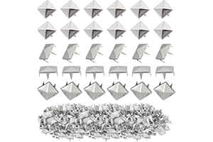 BLUNESTA 500 Pcs 10 mm Square Studs for Clothing - Silver Spike Rivets for DIY Leather, Jackets, Jeans, Belts, Shoes & Craft Projects - Metal Screwback Punk Stud Set for Sewing & Decorating Accessories