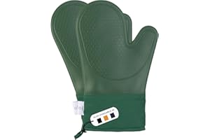 Silicone Oven Gloves Heat Resistant by Laffair - Green Oven Gloves Silicone Oven Mitts Heat Resistant - Premium Non-Slip Design Kitchen Gloves