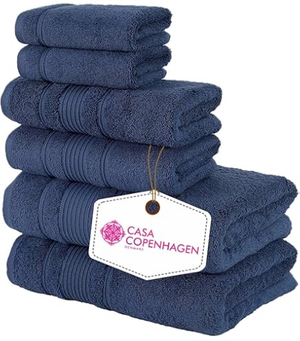 CASA COPENHAGEN Ecstaic Asciugamani 6 Pezzi Set - Viola, 600 G/m², 2 Asciugamani Da Bagno, 2 Asciugamani, 2 Salviette In Morbido Cotone Egiziano Per Bagno, Cucina E Doccia - 11