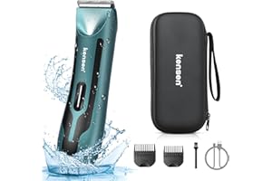 KENSEN Tondeuse Corps Homme Partie Intime Étanche IPX7 120 Min Autonomie Rechargeable avec Lumière LED et USB Charge pour Aisselles Maillot Poils Intimes Vert…