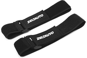 Zeltauto Elastic Cinch Straps with Quick-Adjust Buckles, Multipurpose Hook and Loop Bundling Straps for Outdoor Gear, Camping, Travel Essentials, Bikes, Yoga Mats (1.5"x20", 2-Pack)