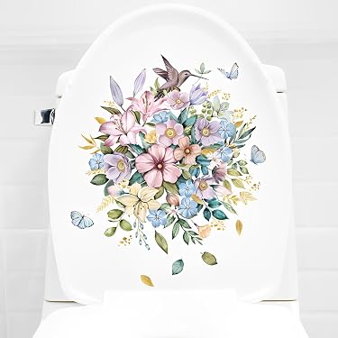 Sticker WC, sticker abattant de WC déco Orchidée