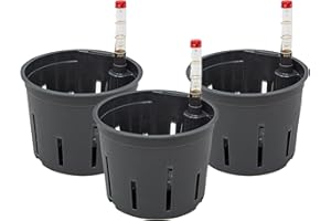 Leni Kulturtopf für Hydrokultur-Systeme Set mit Wasserstandsanzeiger | Größen zur Wahl 5-32 cm rund | Langlebiger Kunststoff (3er-Pack, Ø: 11cm | H: 9cm)