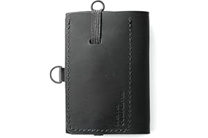 FOCX ® Advanced - Mini portfel ze skóry na karty, monety i banknoty, mały portfel, Slim Wallet z zaczepem, miejscem na karty, etui na karty dla mężczyzn i kobiet | Made in Germany (czarny), czarny,