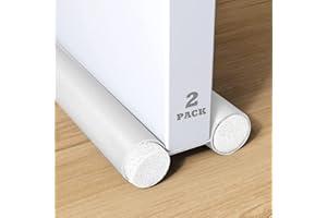 ‎ASOENTIWOX 2 Stück Zugluftstopper für Türen, 96cm Tür Zugluftstopper, Doppellagige Türbodendichtung, Türdichtung for Verhindert Luftstrom, Türdichtungen Können Nach Bedarf Zugeschnitten Werden (Weiß)