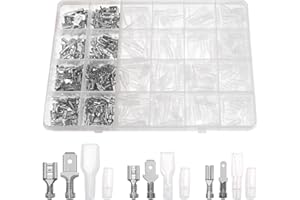 YIXISI 440 Pezzi 2.8mm 4.8mm 6.3mm Terminali a Crimpare Kit, Maschio e Femmina con Manicotto Isolante, Kit di Connettori Isolati Maschio Femmina, per Auto Cablaggio Elettrico, Argento