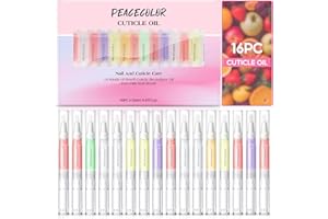 PEACECOLOR 16Pcs Cuticle Oil Pen for Nails, Cuticle Oil Kit for Nail Care 16 Flavors, Nail Pen for Preventing Cracking and Drying