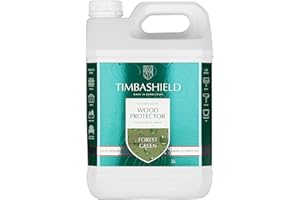 Timbashield - Solvent Based Wood Protector - Forest Green - 5L - Wood Stain & Waterproof Protection - Protection from Dry-Film Fungal Growth - Treatment for Sheds, Fences & General Garden Furniture