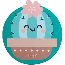 Tapis Souris Mr Wonderful Rose Marguerite - Rond Antidérapant - Cadeau Fille/Femme - Design Mignon