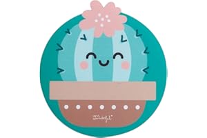 WONDEE Mr Wonderful Alfombrilla de Ratón Redonda, Fibra Extrafina Alfombrilla Ratón Niña, Alfombrilla Infantil Antideslizante y Diseño Cactus, Verde - Mr Wonderful Regalos Originales para niñas y Mujeres