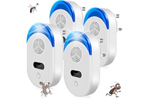 DOBWGXZ 2025 Ultrasonic Pest Repeller,4 Pack Powerful Mouse Repellent Plug-In Pest Control, Effective Against Mice, Rats, Mosquitoes, Spiders, Cockroaches, Ants, and More – Safe for Pets and Humans