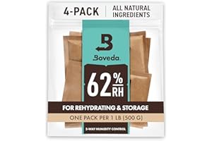 Boveda 62% dwukierunkowe zestawy kontroli wilgotności do przechowywania 0,5 kg - rozmiar 67-4-pak - pochłaniacze wilgoci do pojemników do przechowywania - opakowania nawilżające - pakiety