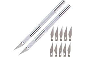 BRICOGAMO x12 Bisturí Manualidades, Cutter Precisión Con Cuchillas Profesional. Herramienta Cuter Pluma Corte De Material: Papel, Cartón, Madera, Eva. Juego De Cuchillo Quirúrgico. Hobby Knife. KIT x12 UD.