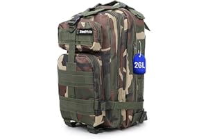 SteelMule 26L/28L Mochila Táctica Militar Molle - Impermeable - Mochila Crossfit con Parches - Mochila Supervivencia, Mochilas de Senderismo, Emergencias, Camping, Caza, Gym, Montañismo, Cabina Viajes