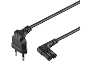 Goobay 73019 - Cable de alimentación con enchufe europeo, 2 m, color negro